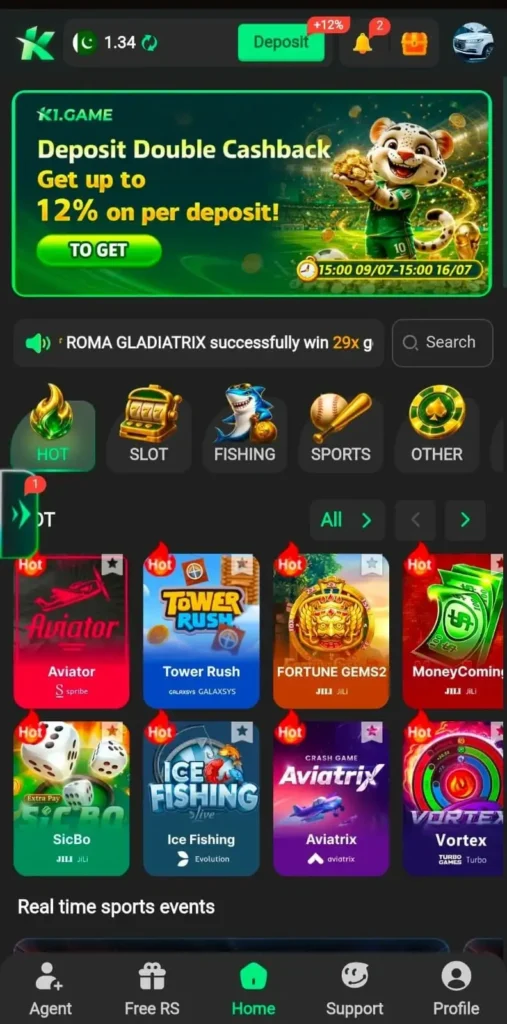 K1-Game-Home-Page