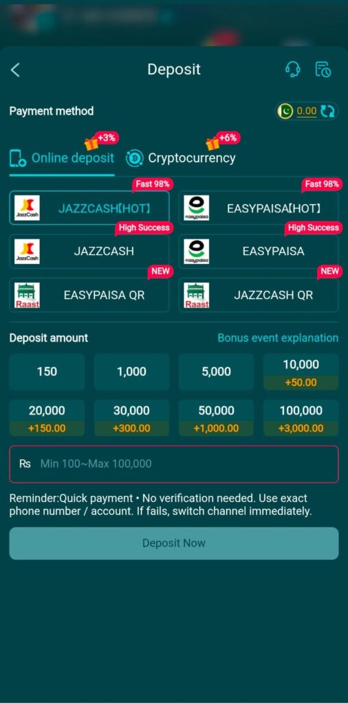 Hh98 Game Deposit