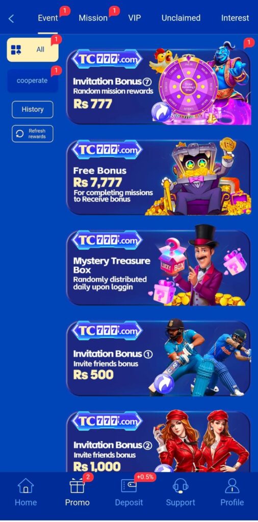 TC777 game Rewards